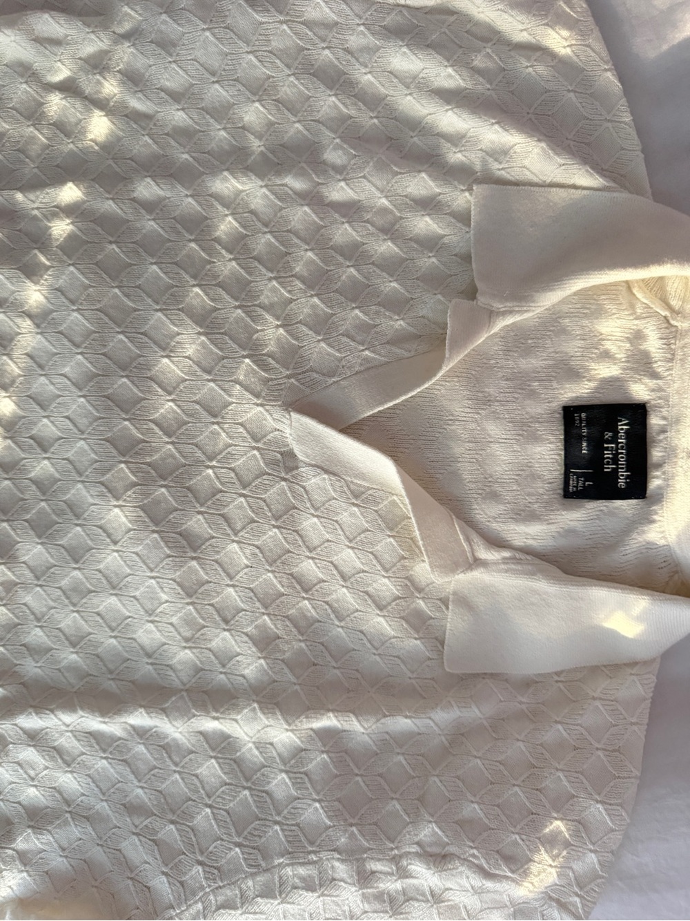 BRAND NEW NEVER WORN Men’s Abercrombie & Fitch Cream Polo Knit Top